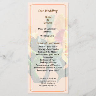 Orchid Persian Garden Wedding Program Programm