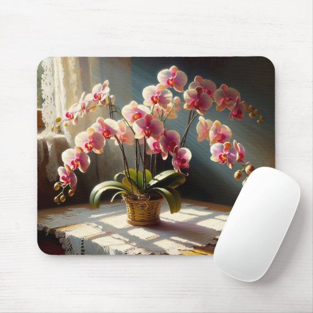 Orchid-Pflanze an der Spitze Mousepad (Mit Mouse)