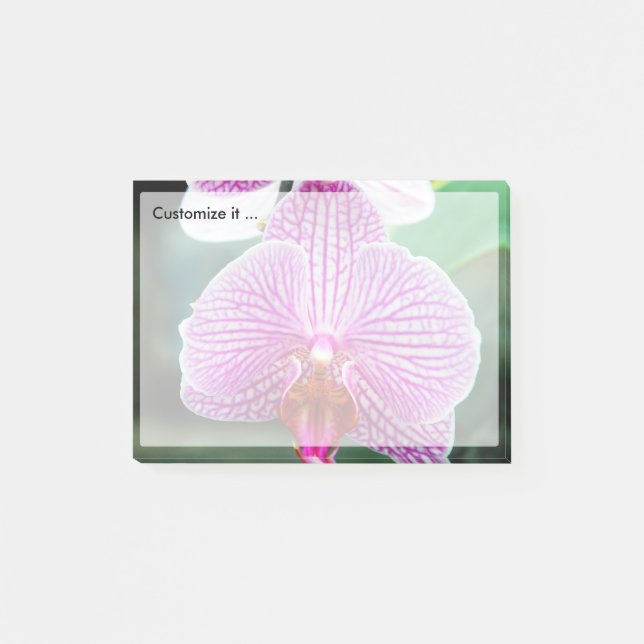 Orchid Pink asiatische Blume Post-it Klebezettel (Vorderseite)