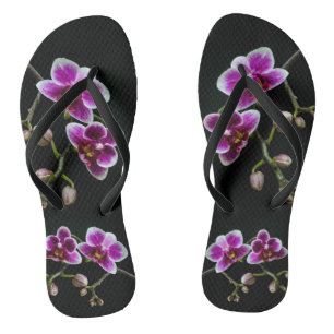 Orchid pinkfarbene weiße Farbe auf schwarz blass s Flip Flops
