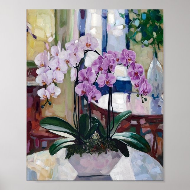 Orchid Poster - Soft Impressionist Floral Scene (Vorne)