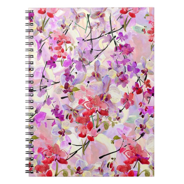 Orchid-Sakura Aquarellbilder Notizblock (Vorderseite)