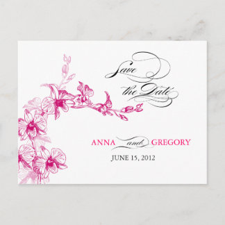 Orchid Save the Date Ankündigungspostkarte