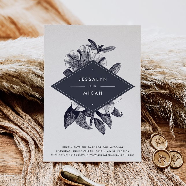 Orchid-Save the Date-Karte Mitternacht Save The Date (Von Creator hochgeladen)