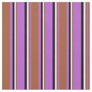 Orchid, Sienna, Lavendel und schwarz farbene Strei Stoff