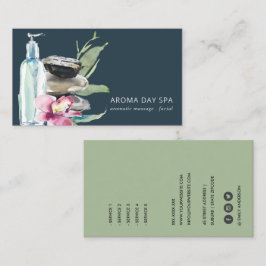 ORCHID STONE NAVY WATERCOLOR WELLNESS-CENTER MASSA VISITENKARTE