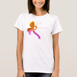 Orchid und Orange Awareness Ribbon Butterfly T-Shirt