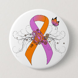 Orchid und Orange Awareness Ribbon mit Schmetterli Button