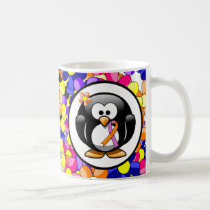 Orchid und Orange Awareness Ribbon Penguin Kaffeetasse