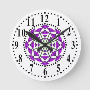 Orchid und Thistle floral 161 Wall Clock Runde Wanduhr
