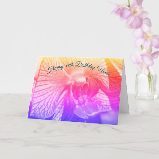Orchid Up Nah Rainbow Personalisiert Geburtstag Karte (Orchidee)