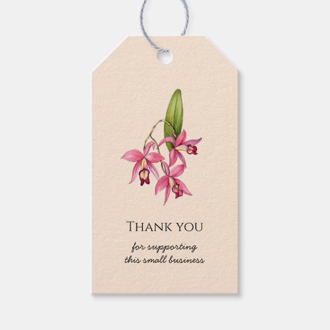 Orchid Vielen Dank für Ihre Unterstützung für klei Geschenkanhänger (Vorderseite)