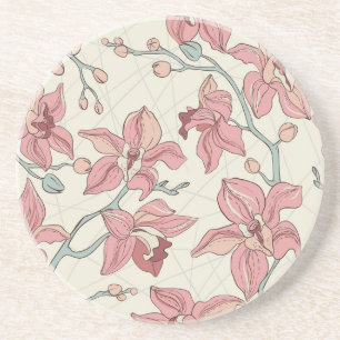 Orchid Vintages Muster: Elegantes Papier Getränkeuntersetzer
