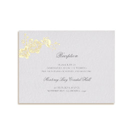 Orchid Vows Elfenbein formale klassische Hochzeits Folien Feiertagspostkarte