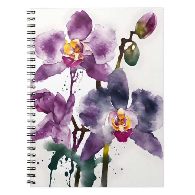 Orchid - Watercolor flowers Notizblock (Vorderseite)