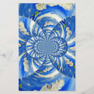 Orchid Watercolor-Malerei, Wolken Mandala Briefpapier