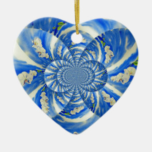 Orchid Watercolor-Malerei, Wolken Mandala Keramik Ornament