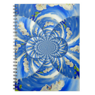 Orchid Watercolor-Malerei, Wolken Mandala Notizblock
