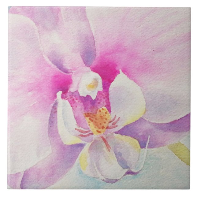 Orchid Watercolor Tile Fliese (Vorderseite)