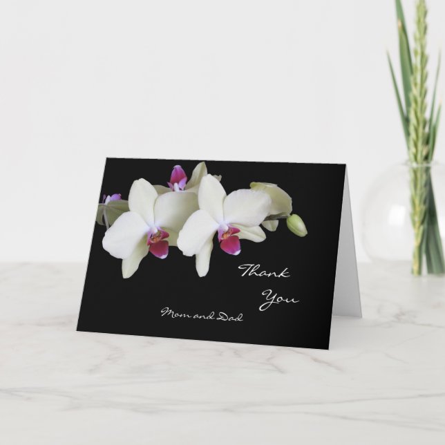 Orchid Wedding Dankeschön Karte an Eltern (Vorderseite)