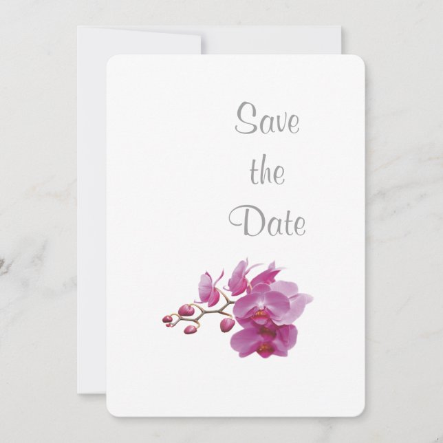 Orchid Wedding Day Theme Save the Date (Vorderseite)