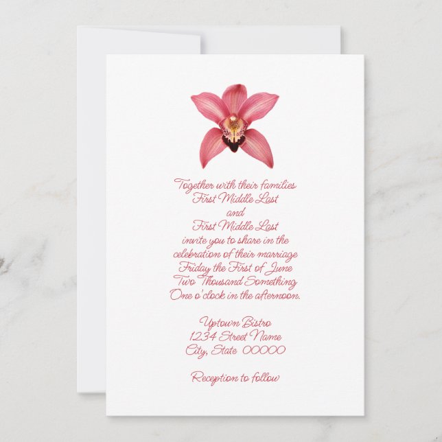 Orchid Wedding Einladung (Vorderseite)