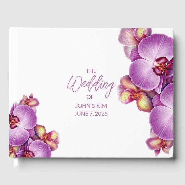 Orchid Wedding Guest Book Gästebuch (Vorderseite)