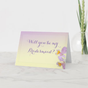 Orchid werden Sie meine Bridesmaid-Karten sein Einladung