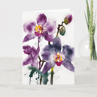 Orchidee - Aquarellblumen Karte