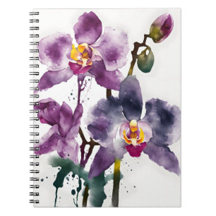 Orchidee - Aquarellblumen Notizblock