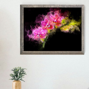 Orchidee Blume Aquarell - Rosa bb 01 Poster