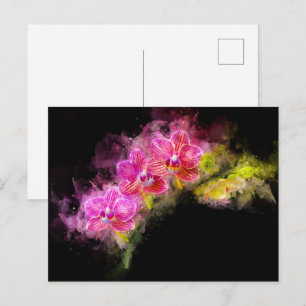 Orchidee Blume Aquarell - Rosa bb 01 Postkarte