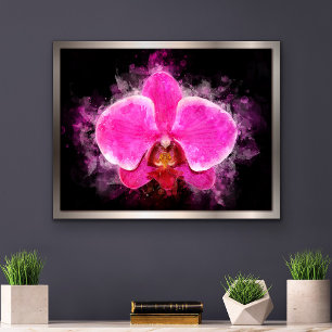 Orchidee Blume Aquarell - Rosa bb 02 Fotodruck