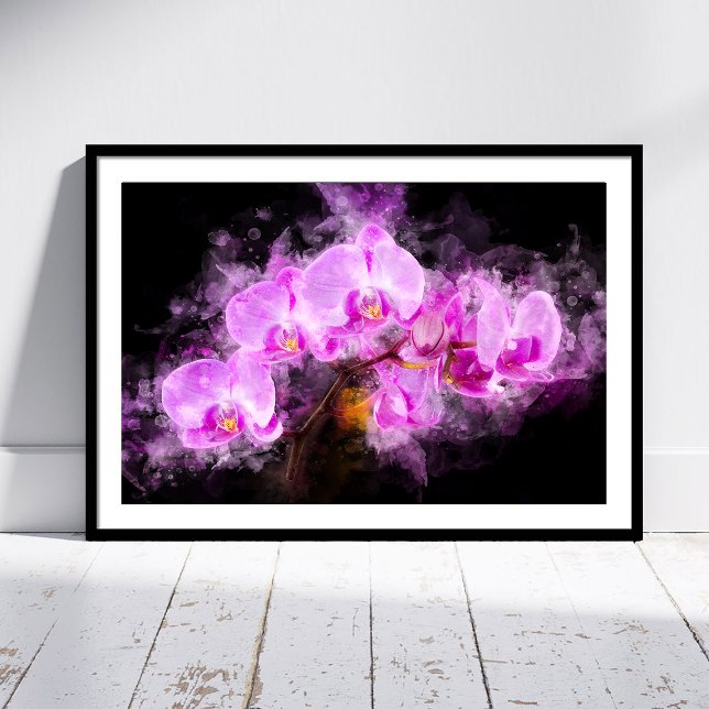 Orchidee Blume Aquarell - Rosa bb 03 Fotodruck (Von Creator hochgeladen)