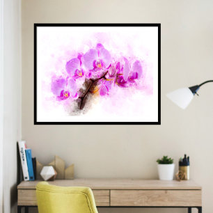Orchidee Blume Aquarell - Rosa wb 03 Poster