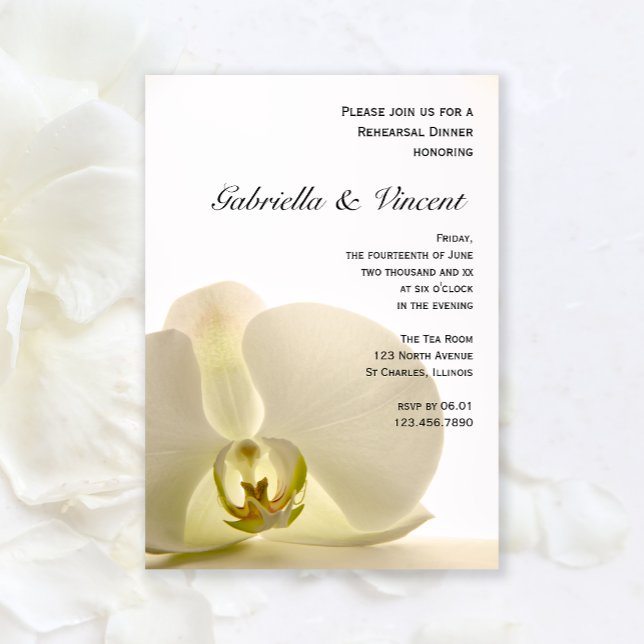 Orchidee Blume zum Abendessen bei Weiß Hochzeit Pr Einladung (Von Creator hochgeladen)
