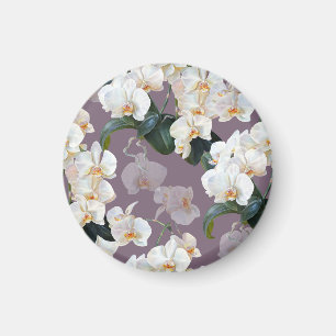 Orchidee dunkle Lavendel-Wasserfarbe. Magnet