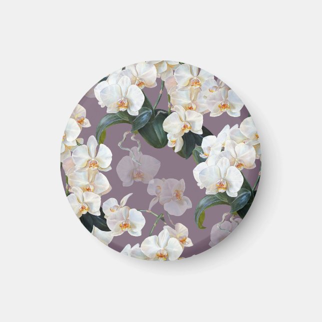 Orchidee dunkle Lavendel-Wasserfarbe. Magnet (Vorne)