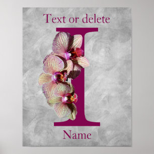 Orchidee Elegante Monogramm Initiale I Personalisi Poster