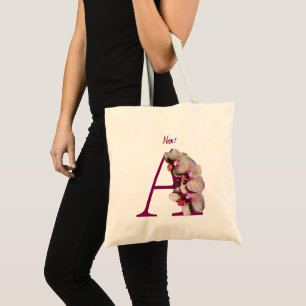 Orchidee Elegantes Monogramm Initiale A Personalis Tragetasche