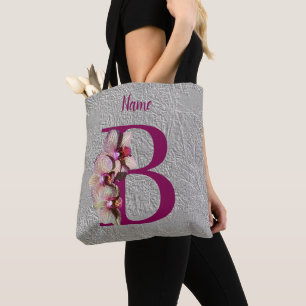 Orchidee Elegantes Monogramm Initiale B Personalis