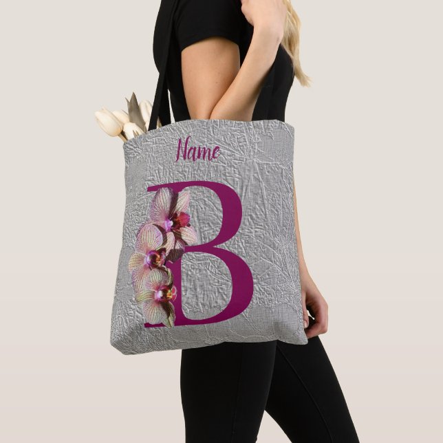 Orchidee Elegantes Monogramm Initiale B Personalis (Von Nahem)