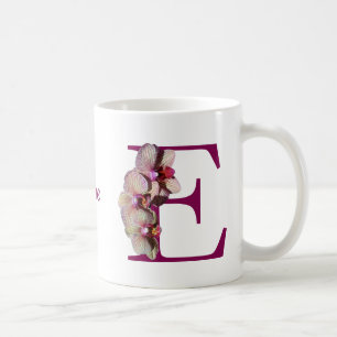 Orchidee Elegantes Monogramm Initiale E Personalis Kaffeetasse