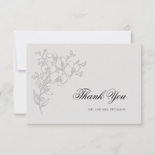 Orchidee Erhaben Elfenbein Formal Traditionelle Ho Dankeskarte