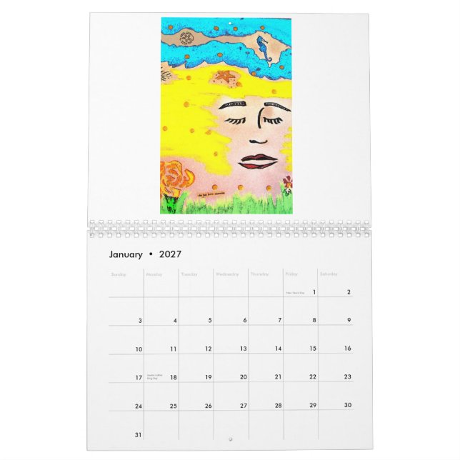 Orchidee, erschwingliche Kunst durch HeatherArt Kalender (Jan 2027)
