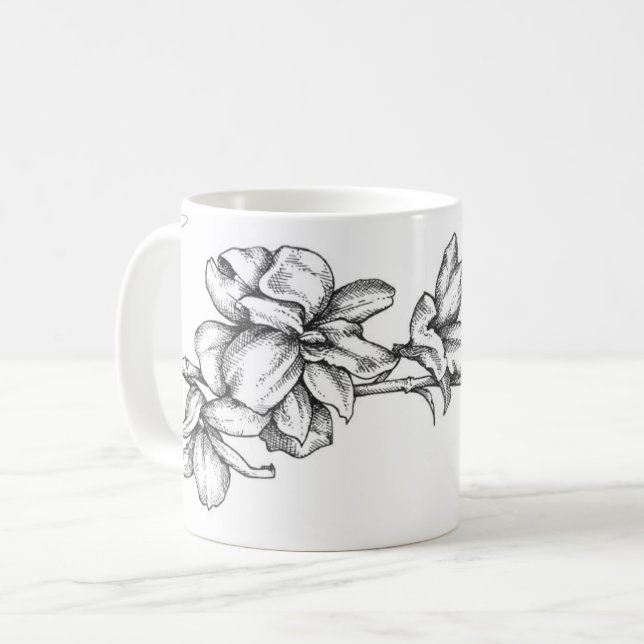 Orchidee Kaffeetasse (Vorderseite Links)