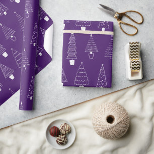 Orchidee Lila Weihnachten Winter Wonderland Geschenkpapier