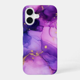 Orchidee Lumière Luxus Sanftlila Wasserfarbe Gold iPhone 16 Hülle