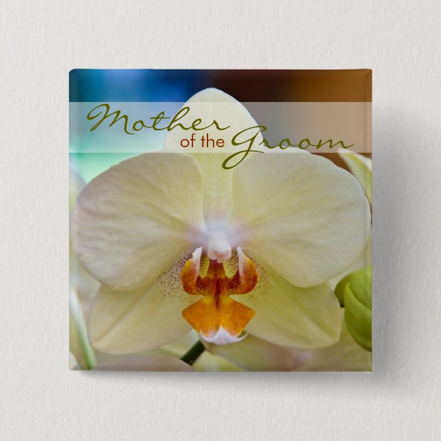 Orchidee • Mutter des Bräutigam-Hochzeits-Knopfes Button (Vorderseite)