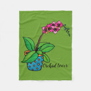 Orchidee Pflanze im Wasserbecken Fleecedecke
